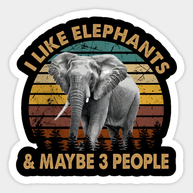 Urban Elephant Expedition Tee Triumph for Wildlife Majesty Admirers Sticker by Kevin Jones Art